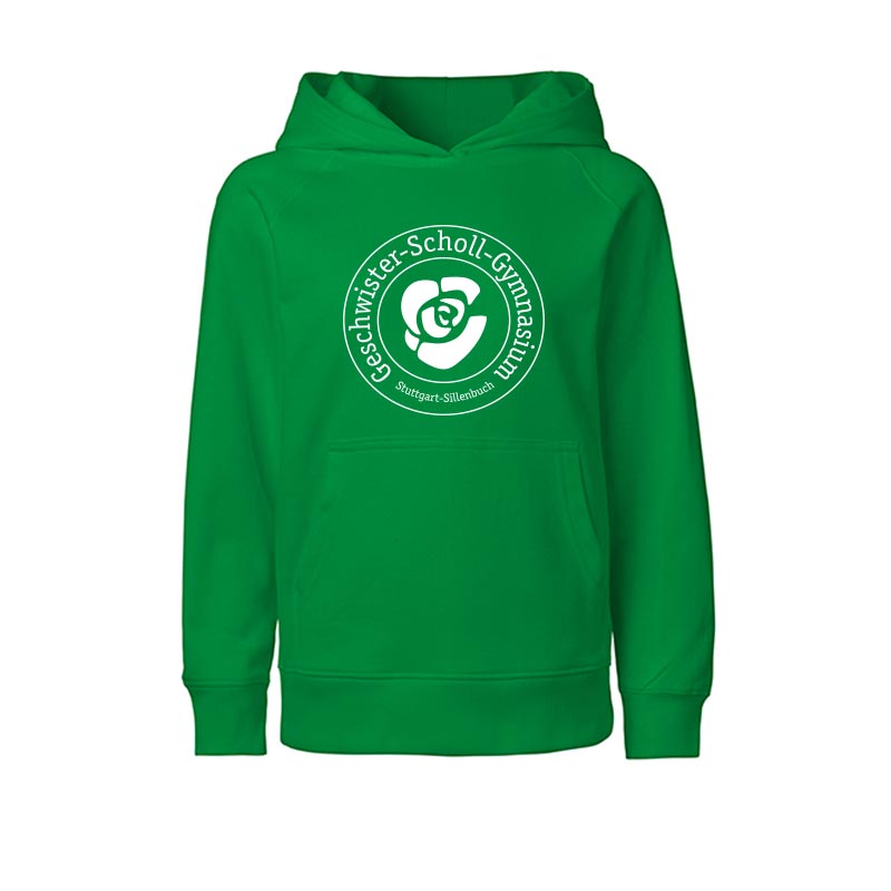 Grüner Bio Kinder Hoodie, Größe 140