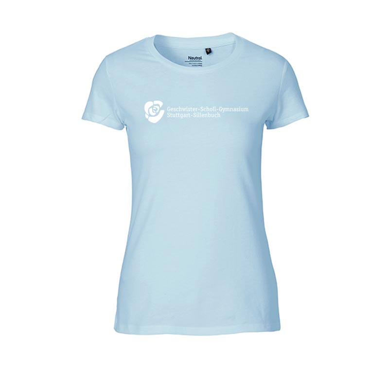 Hellblaues Bio T-Shirt Mädchen, XS