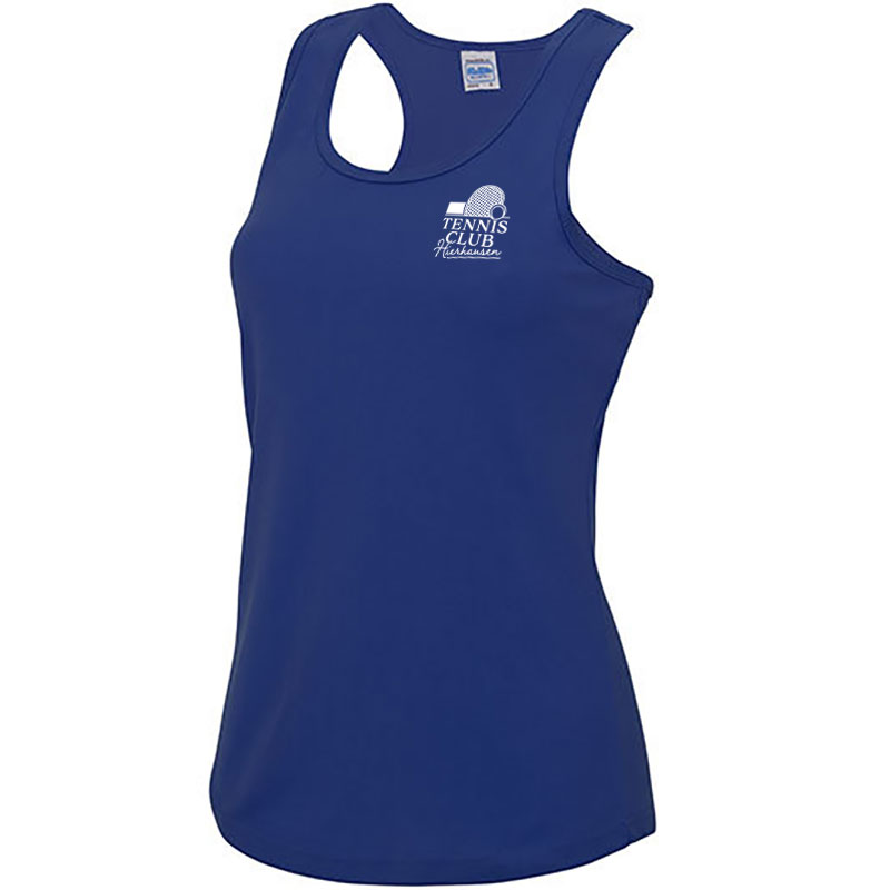 Blaues Tanktop für Damen, Tennis Club.