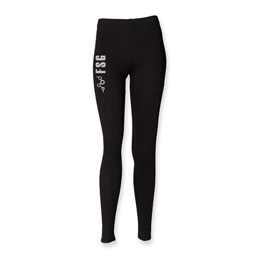 Schwarze Kinder Leggings mit FSG Logo.