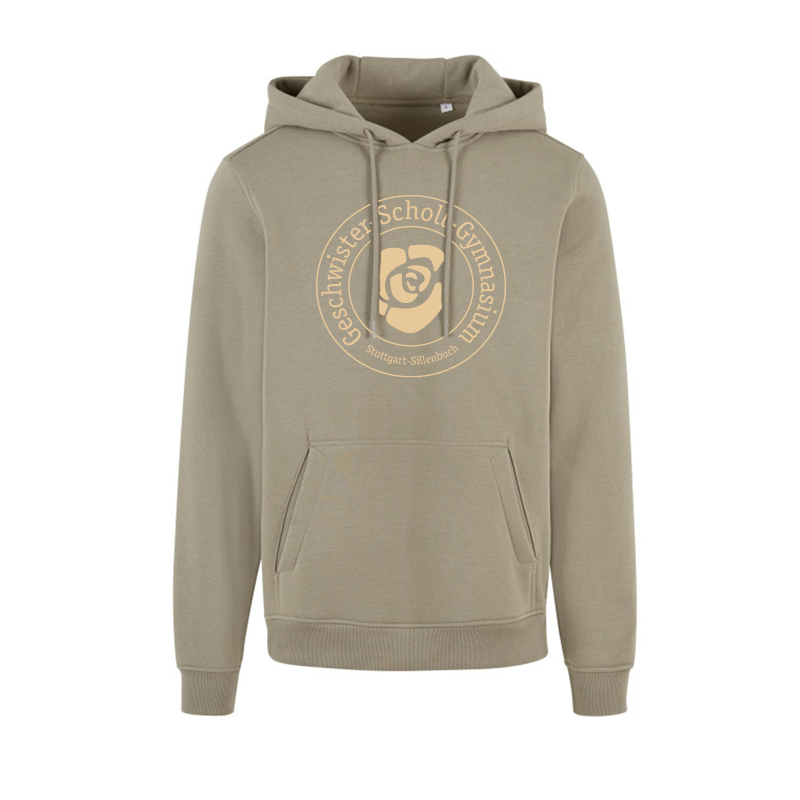 Oversize Hoodie Mädchen, oliv mit Logo.